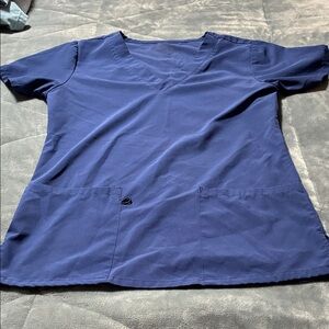 Classic V-Neck Women's Scrub Top in Navy